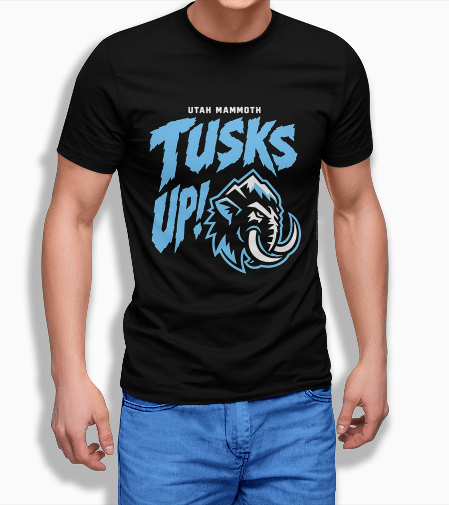 Utah Mammoth Tusks Up Fierce Mammoth Head T-Shirt