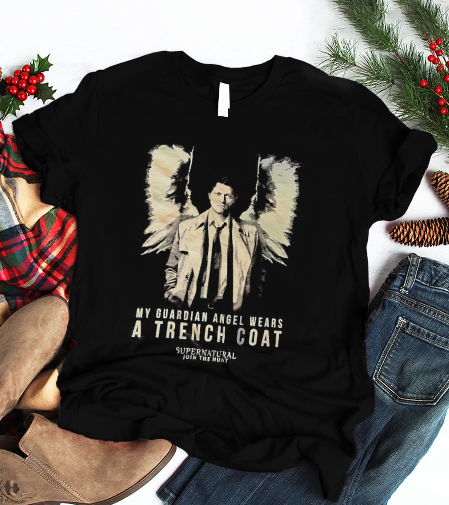 Castiel Guardian Angel Wears Trench Coat Supernatural Join The Hunt T-Shirt