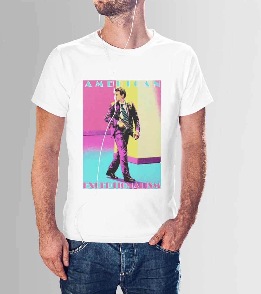 American Exceptionalism Retro Pop Art Style Man With Gun T-Shirt