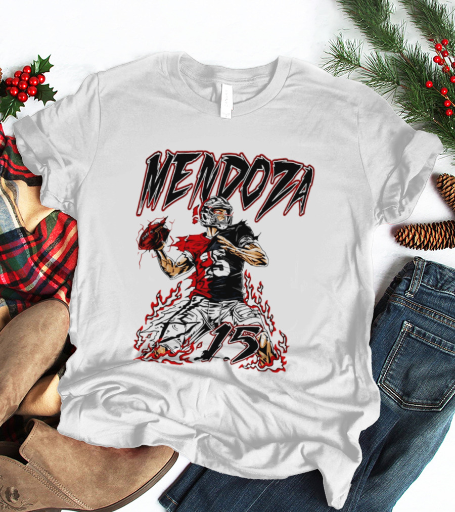 Fernando Mendoza Raiders 15 Hand Drawn Football Athlete T-Shirt