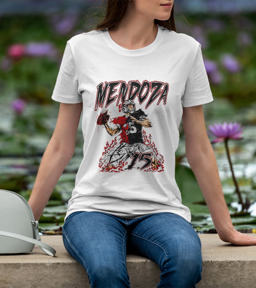 Fernando Mendoza Raiders 15 Hand Drawn Football Athlete T-Shirt