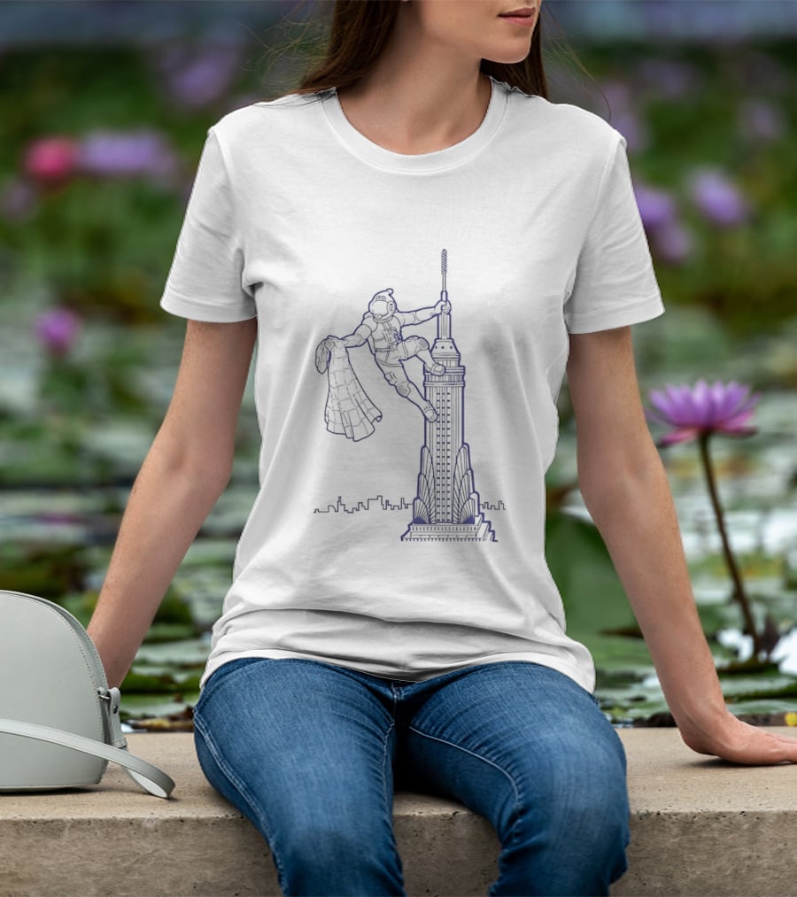 HRBP Spaceman Scaling NYC Building T-Shirt
