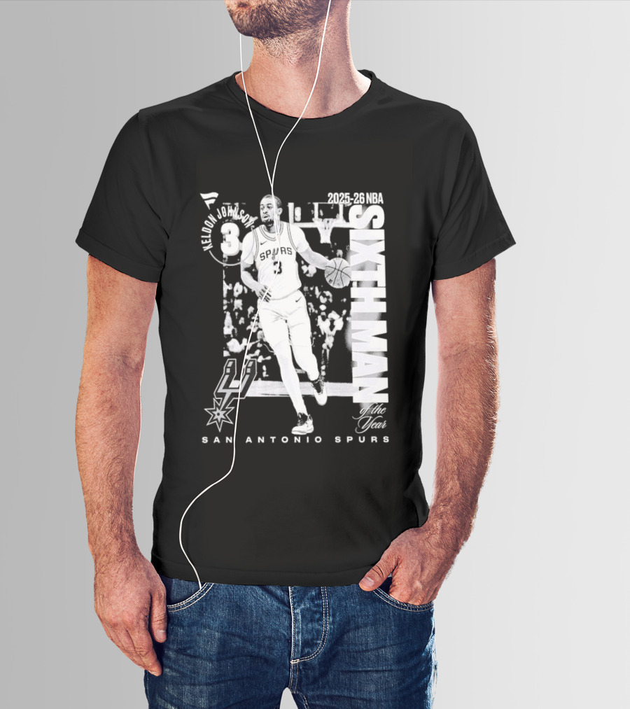 Keldon Johnson 2025 26 Sixth Man San Antonio Spurs NBA Legacy T-Shirt
