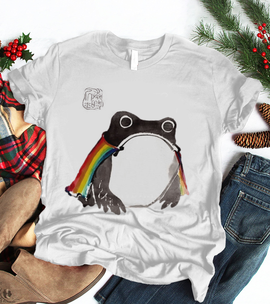 Pride Frog Rainbow Cloak Cheerful Vibe T-Shirt