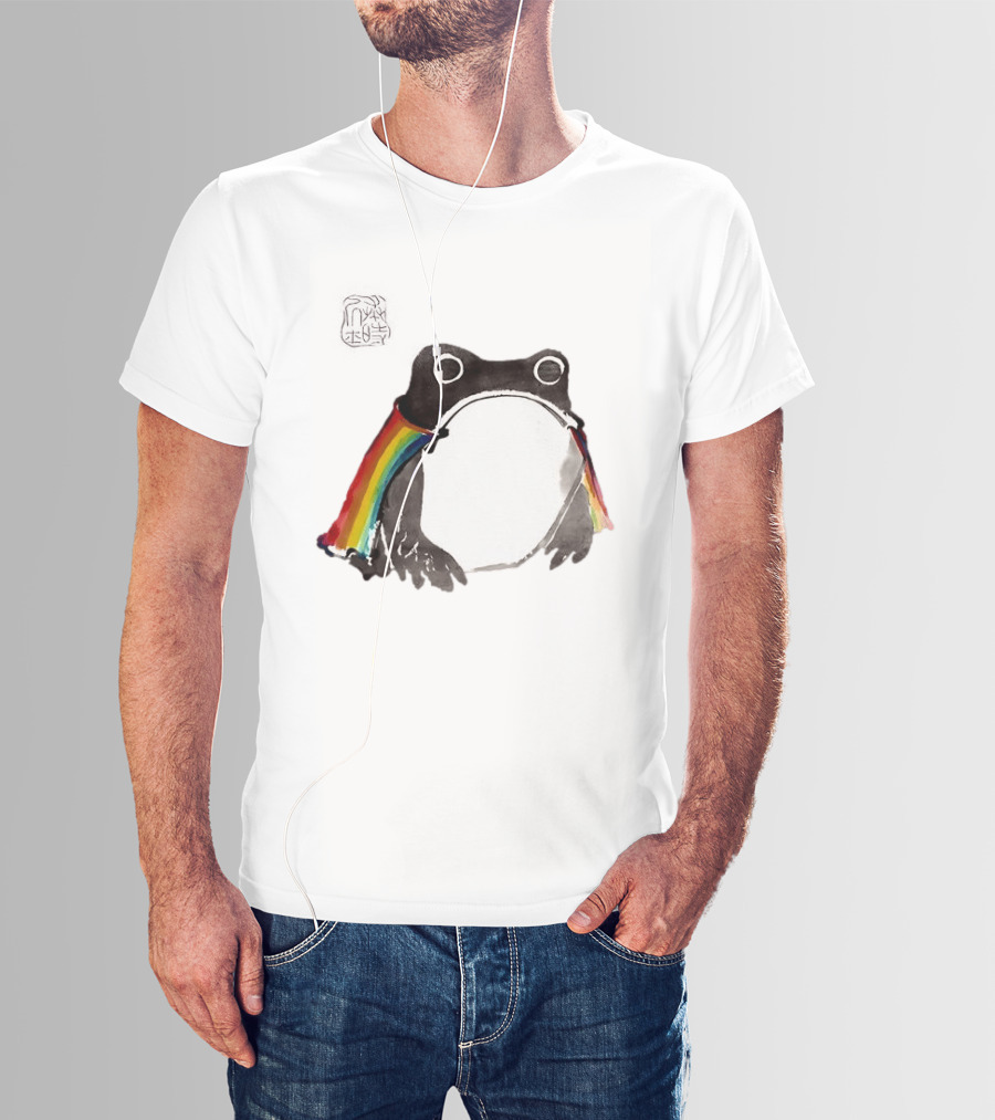 Pride Frog Rainbow Cloak Cheerful Vibe T-Shirt