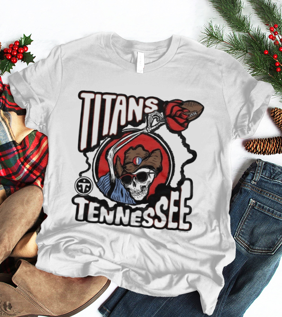 Tennessee Titans Grateful Dead Skeleton Rose Collaboration T-Shirt