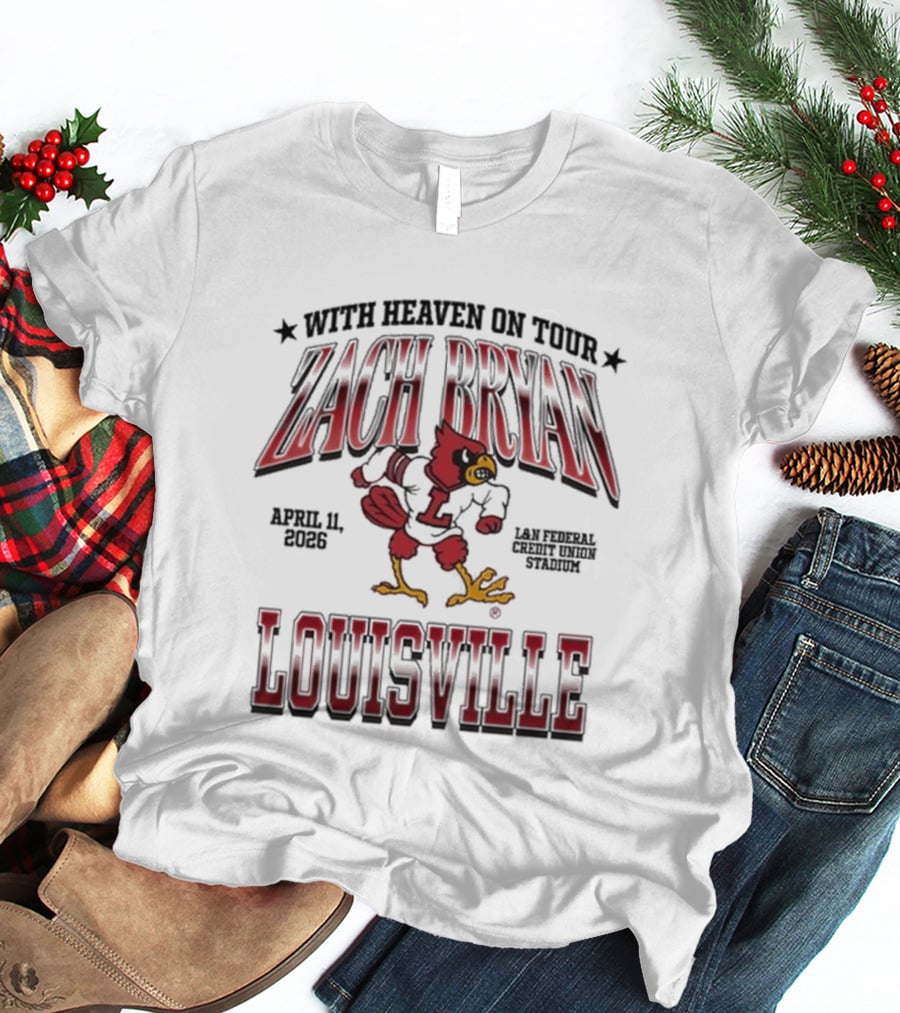 Zach Bryan Louisville April 2026 With Heaven Tour Cardinal Stadium T-Shirt