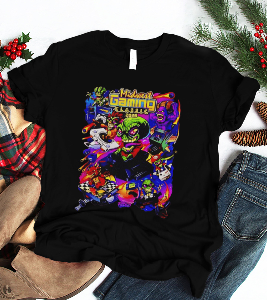 Midwest Gaming Classic 2026 Alien Retro Video Game Characters T-Shirt