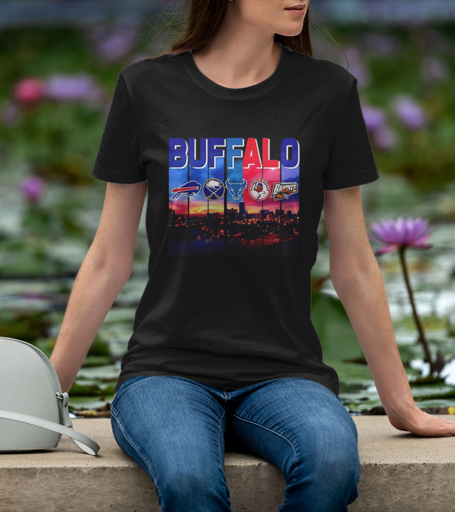 Buffalo Bills Sabres Bandits Bridles City Skyline Sports Teams T-Shirt