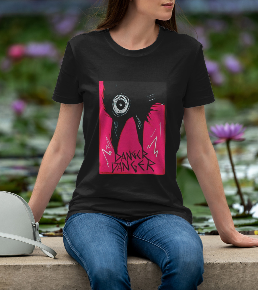 Danger Danger Eerie Eye Dark Pink Lightning T-Shirt