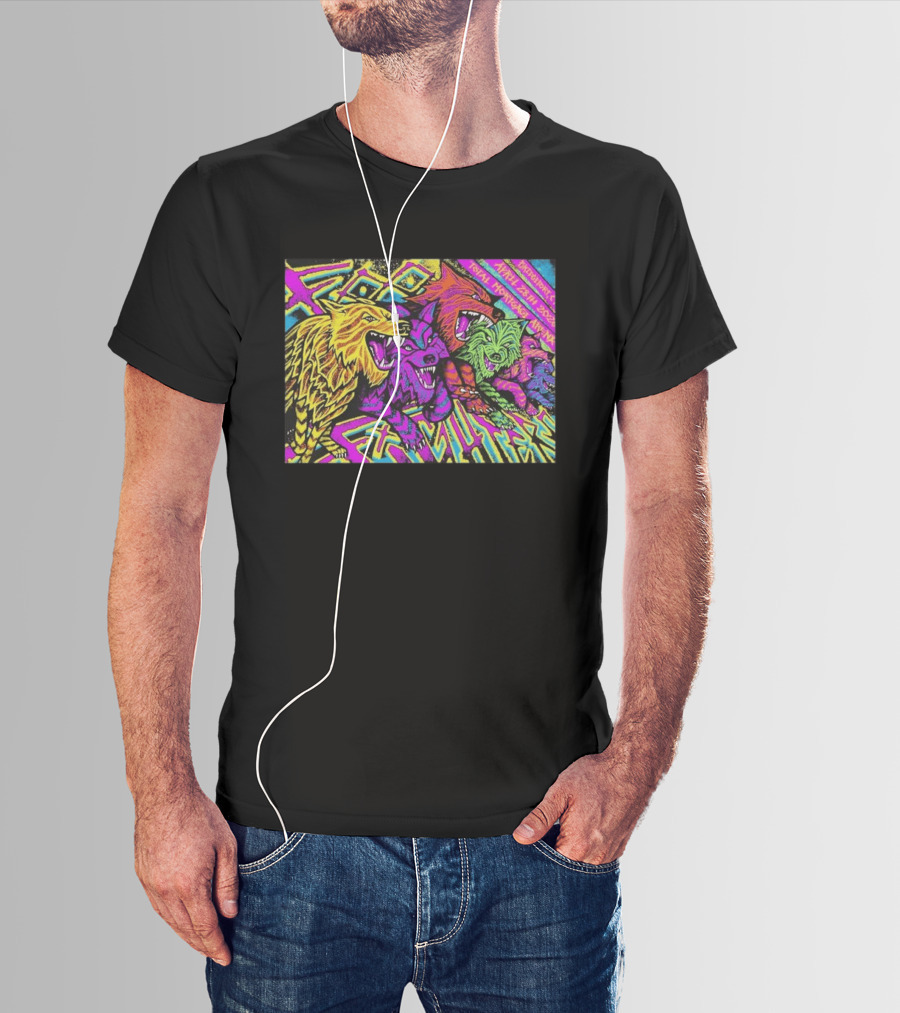 Foo Fighters Bridgeport April 28 2026 Total Nightmare Neon Wolves T-Shirt