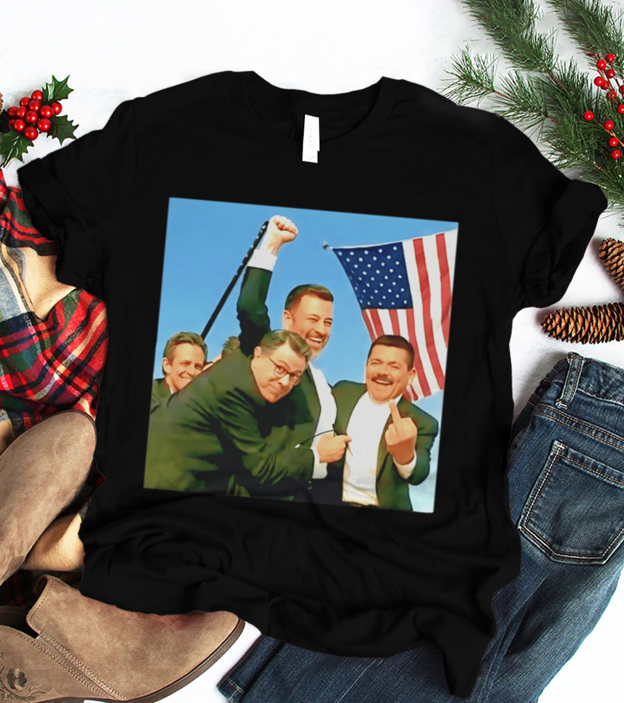 Jimmy Kimmel Meme American Flag Satire T-Shirt