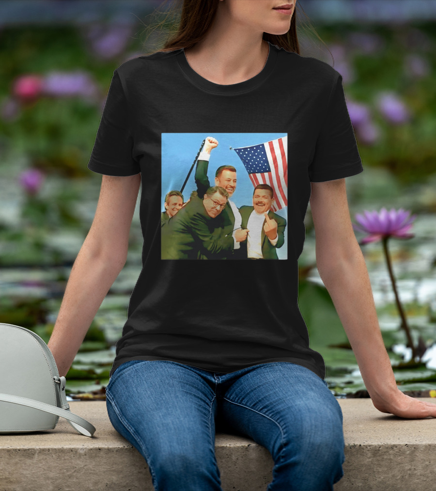 Jimmy Kimmel Meme American Flag Satire T-Shirt