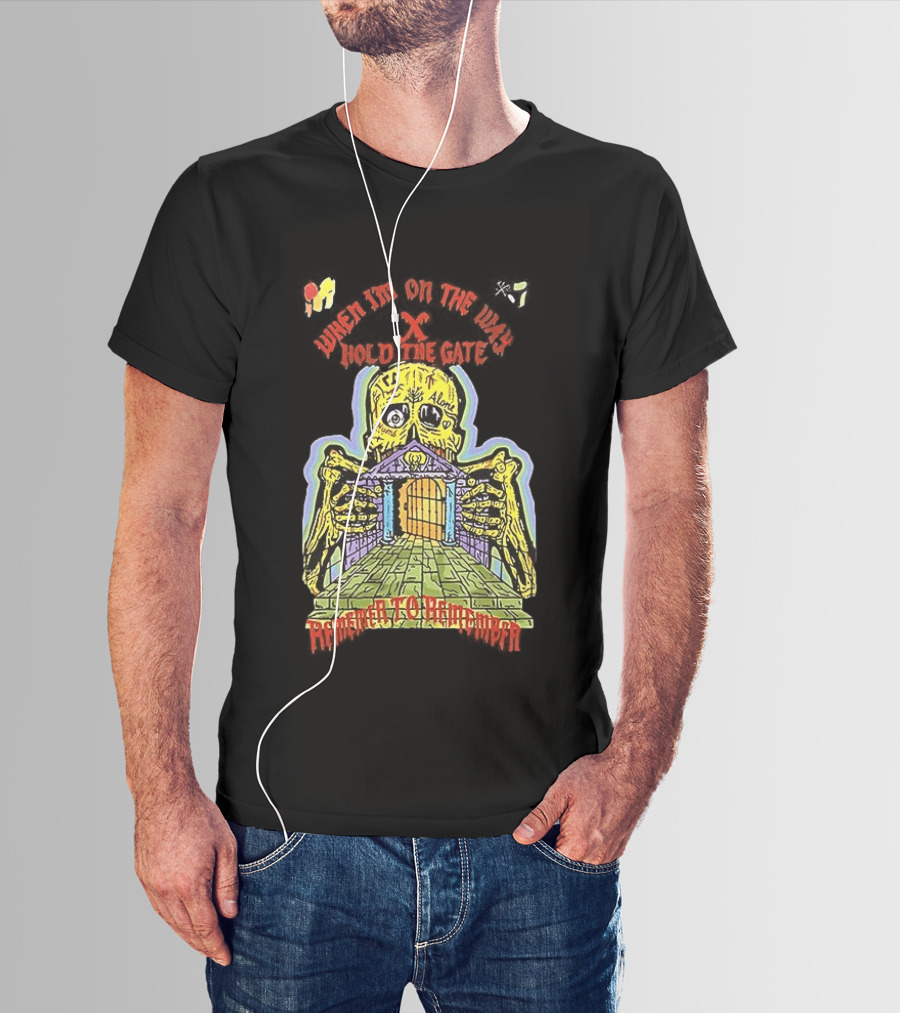 Kanye West When I'm On The Way Hold The Gate Skeleton At Doorway November To Remember T-Shirt
