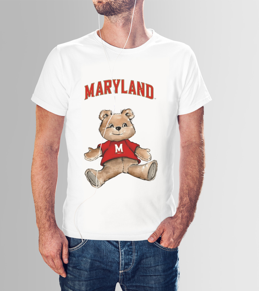 Maryland Terrapins Teddy Bear Cartoon M Sweater T-Shirt