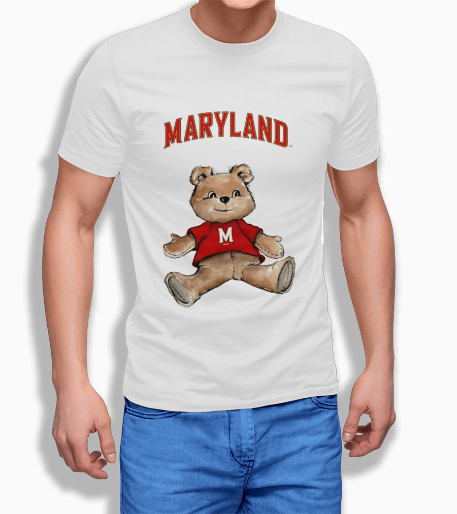 Maryland Terrapins Teddy Bear Cartoon M Sweater T-Shirt