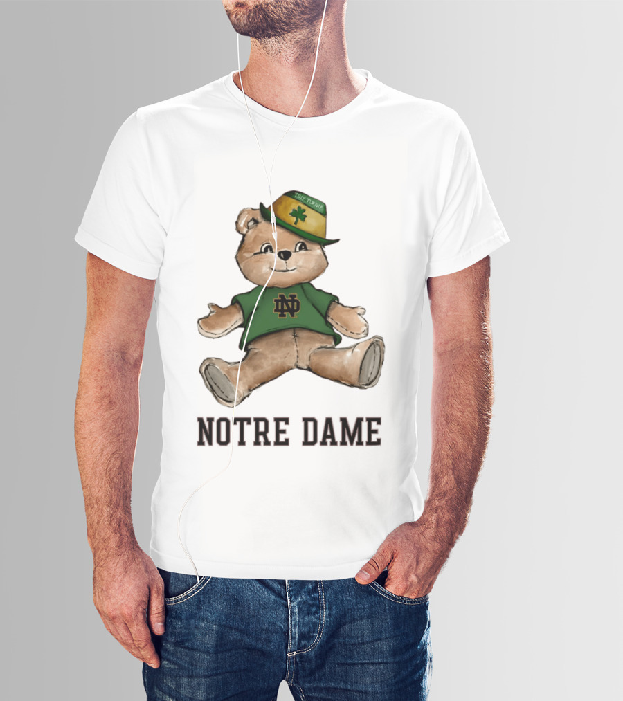 Notre Dame Fighting Irish Teddy Bear ND Logo Hat T-Shirt