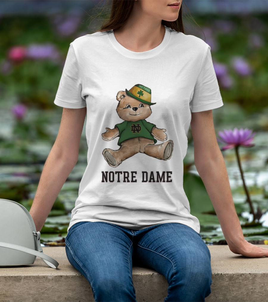 Notre Dame Fighting Irish Teddy Bear ND Logo Hat T-Shirt