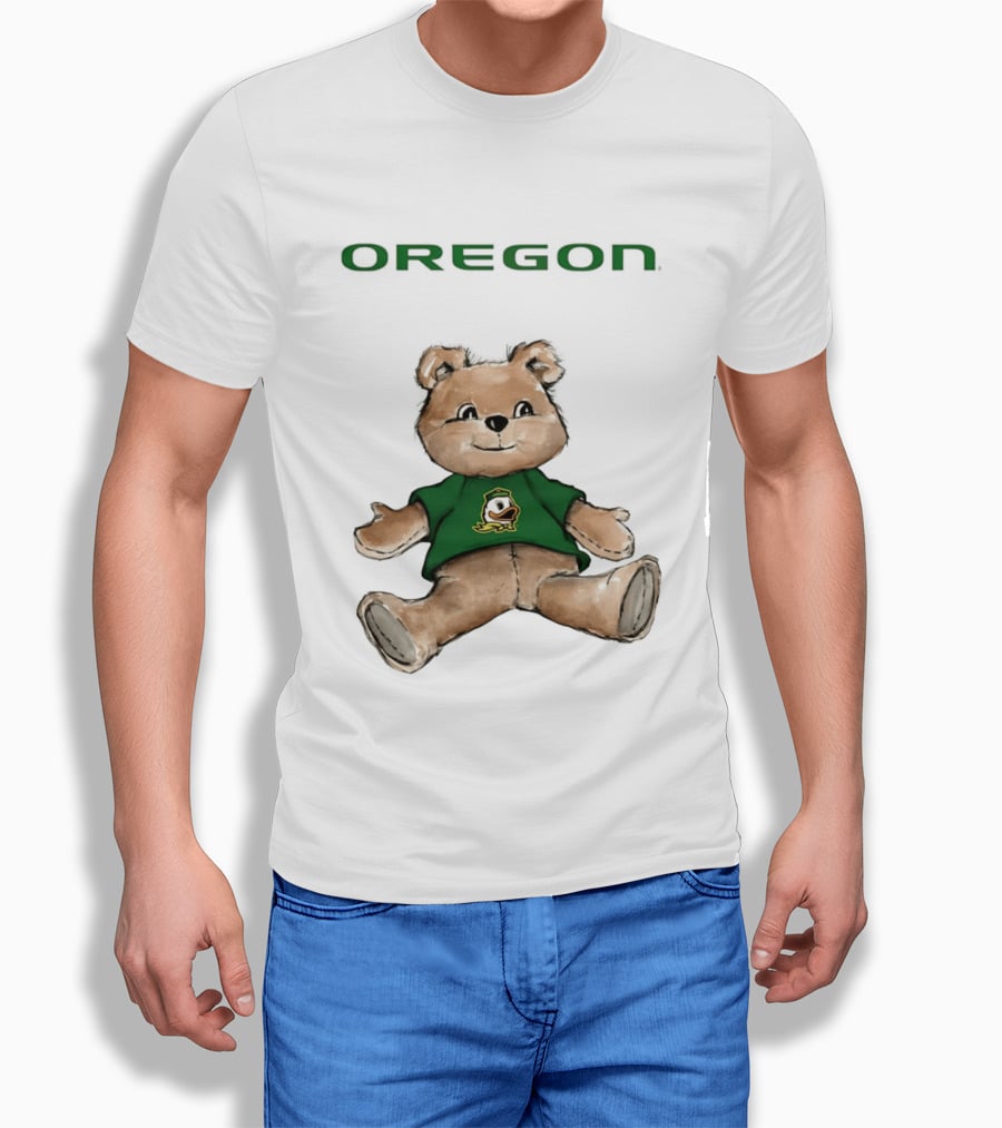 Oregon Ducks Teddy Bear Cartoon T-Shirt