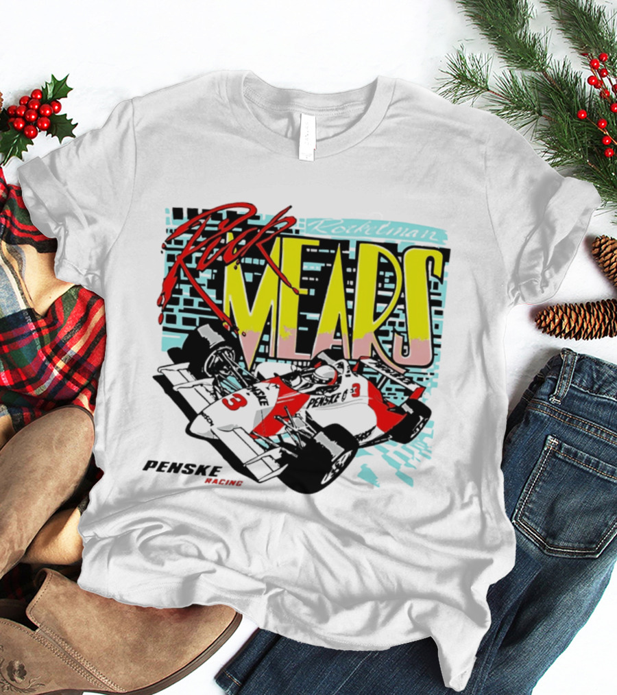 Rick Mears 90s Neon Penske Racing Car Number 3 And 5 T-Shirt