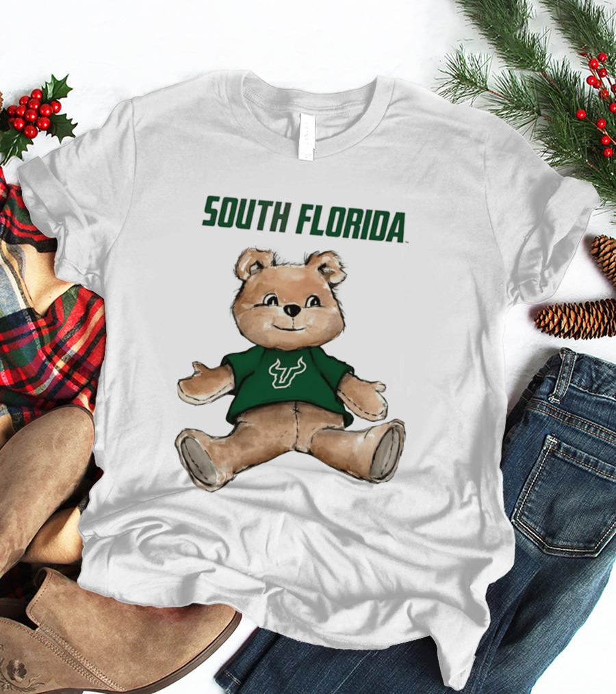 South Florida Bulls Teddy Bear Cartoon T-Shirt