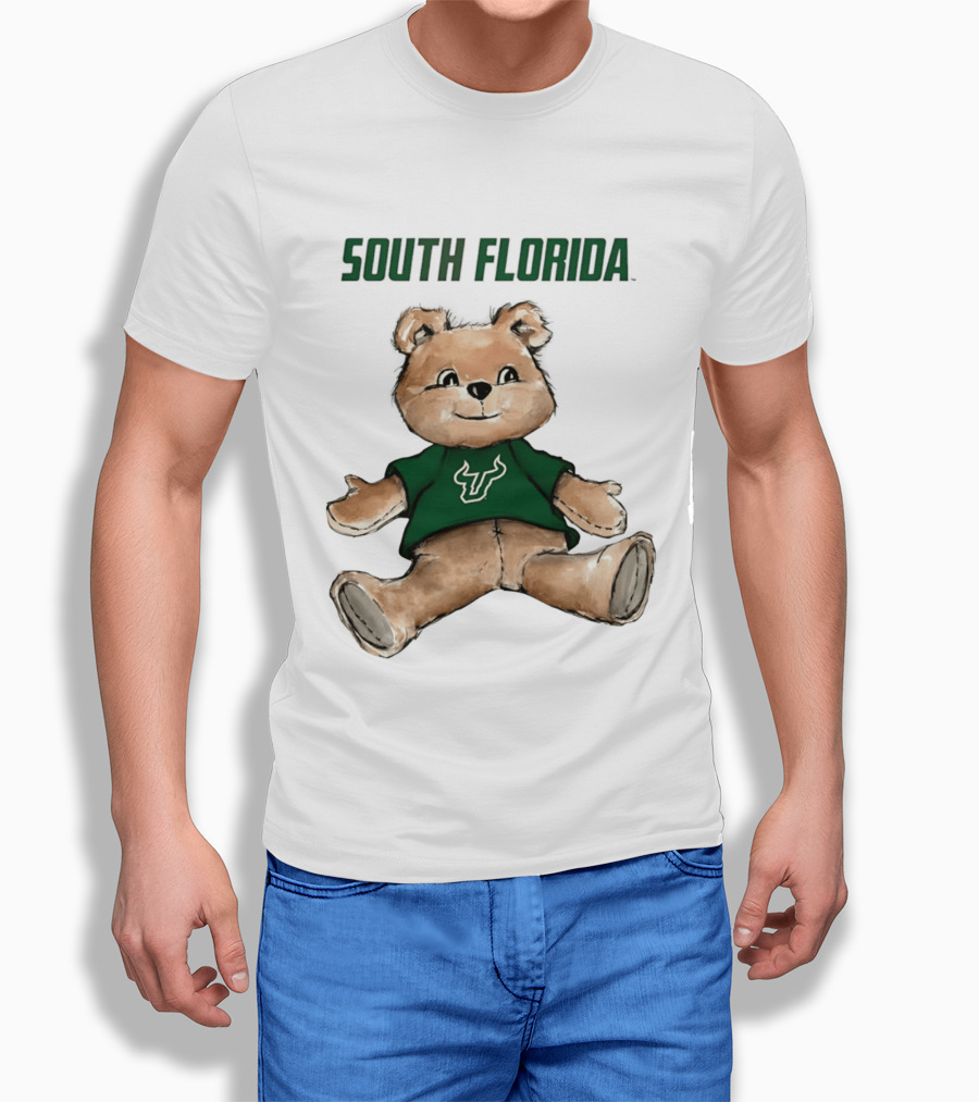South Florida Bulls Teddy Bear Cartoon T-Shirt