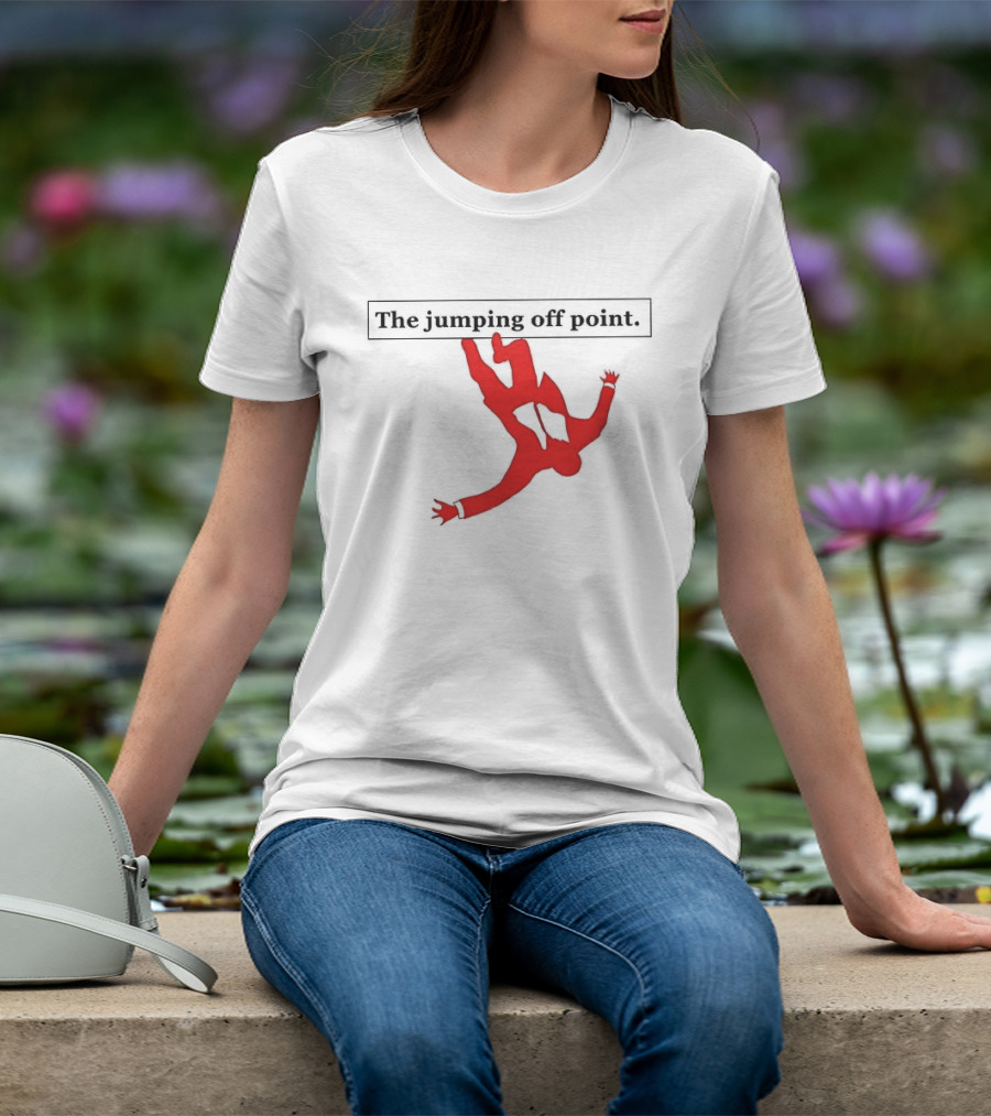 The Jumping Off Point Red Silhouette Skydiver T-Shirt