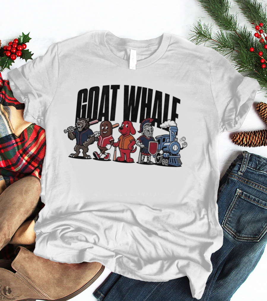 GOAT WHALE Cartoon Characters Baseball Wolf Sausage Dog Roman Train T-Shirt