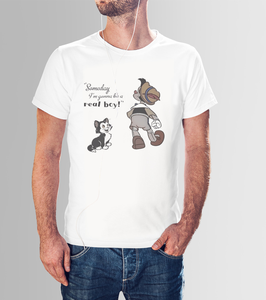 Someday I'm Gonna Be A Real Boy Pinocchio And Figaro Disney T-Shirt