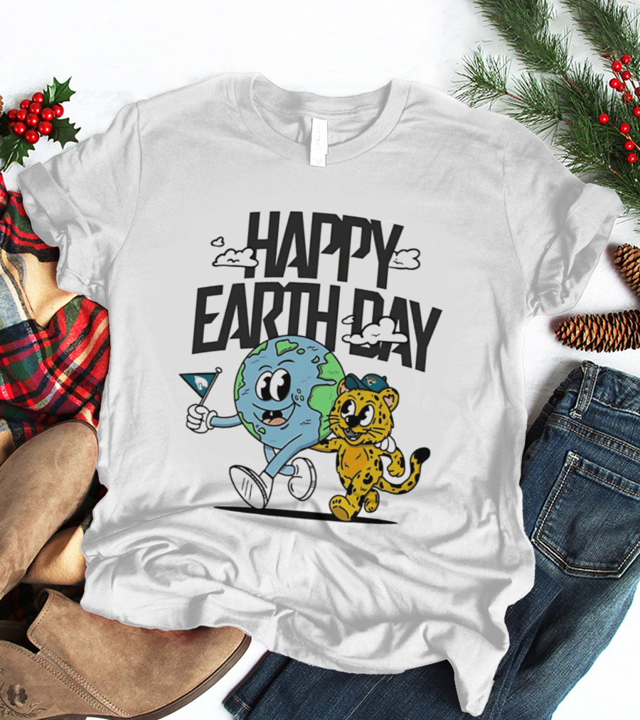 Jacksonville Jaguars Happy Earth Day Celebration With Earth And Jaguar T-Shirt