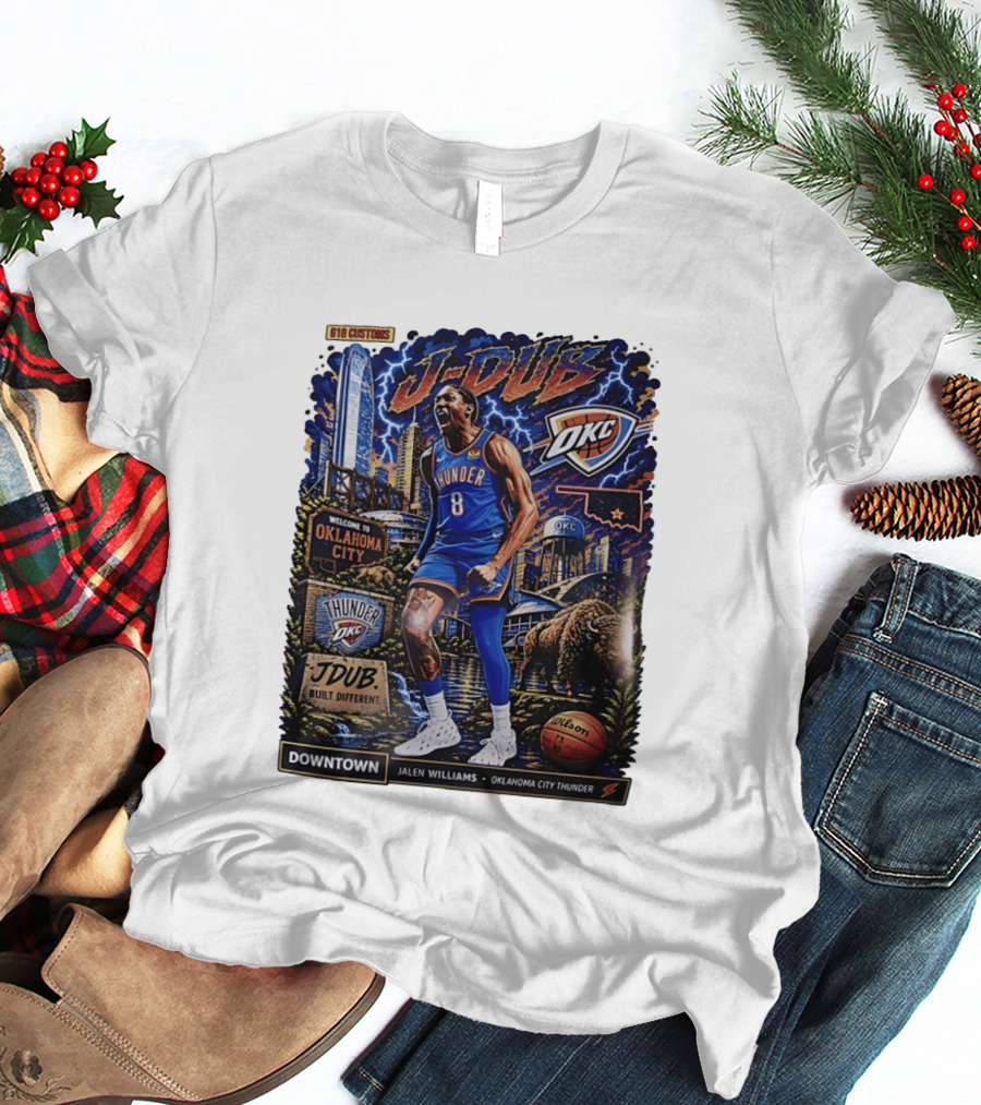J Dub Oklahoma City Thunder Jalen Williams Downtown Comic OKC Basketball T-Shirt