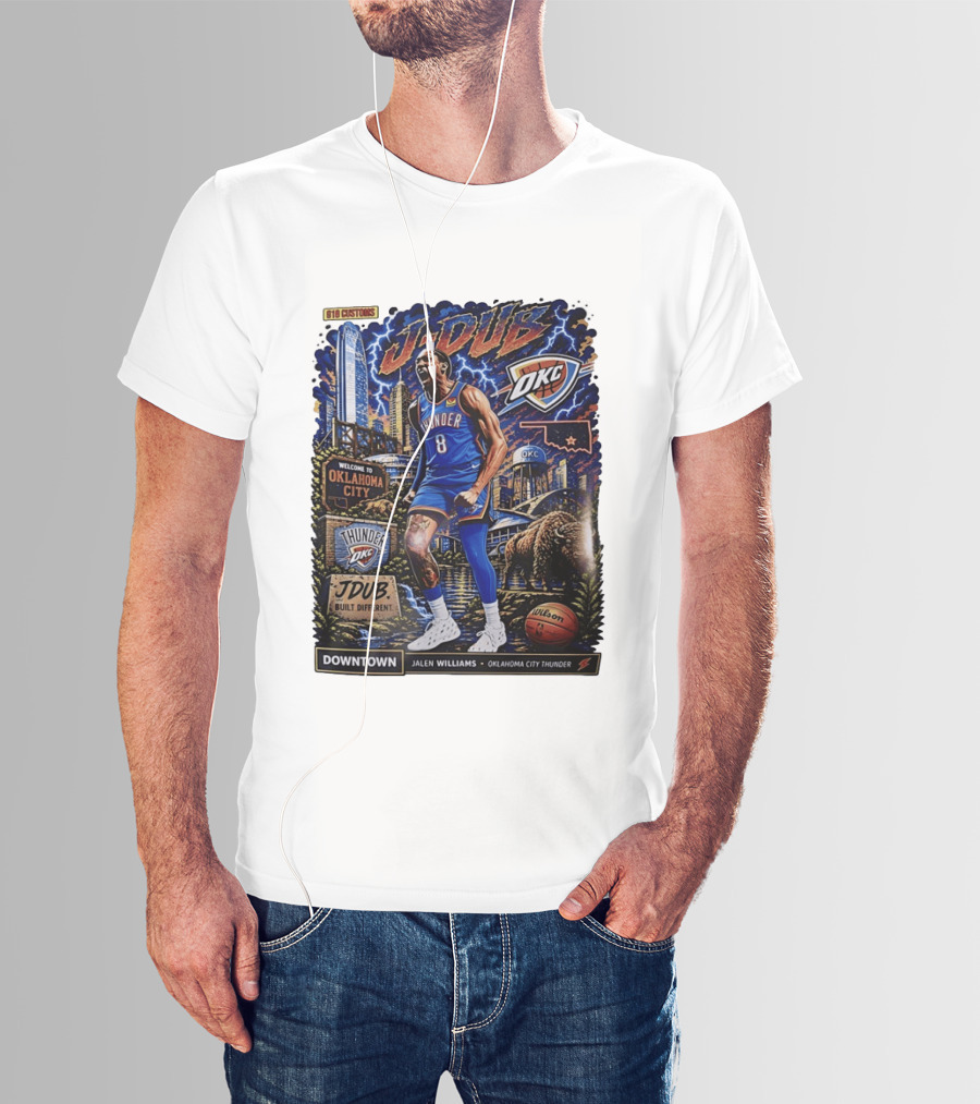 J Dub Oklahoma City Thunder Jalen Williams Downtown Comic OKC Basketball T-Shirt