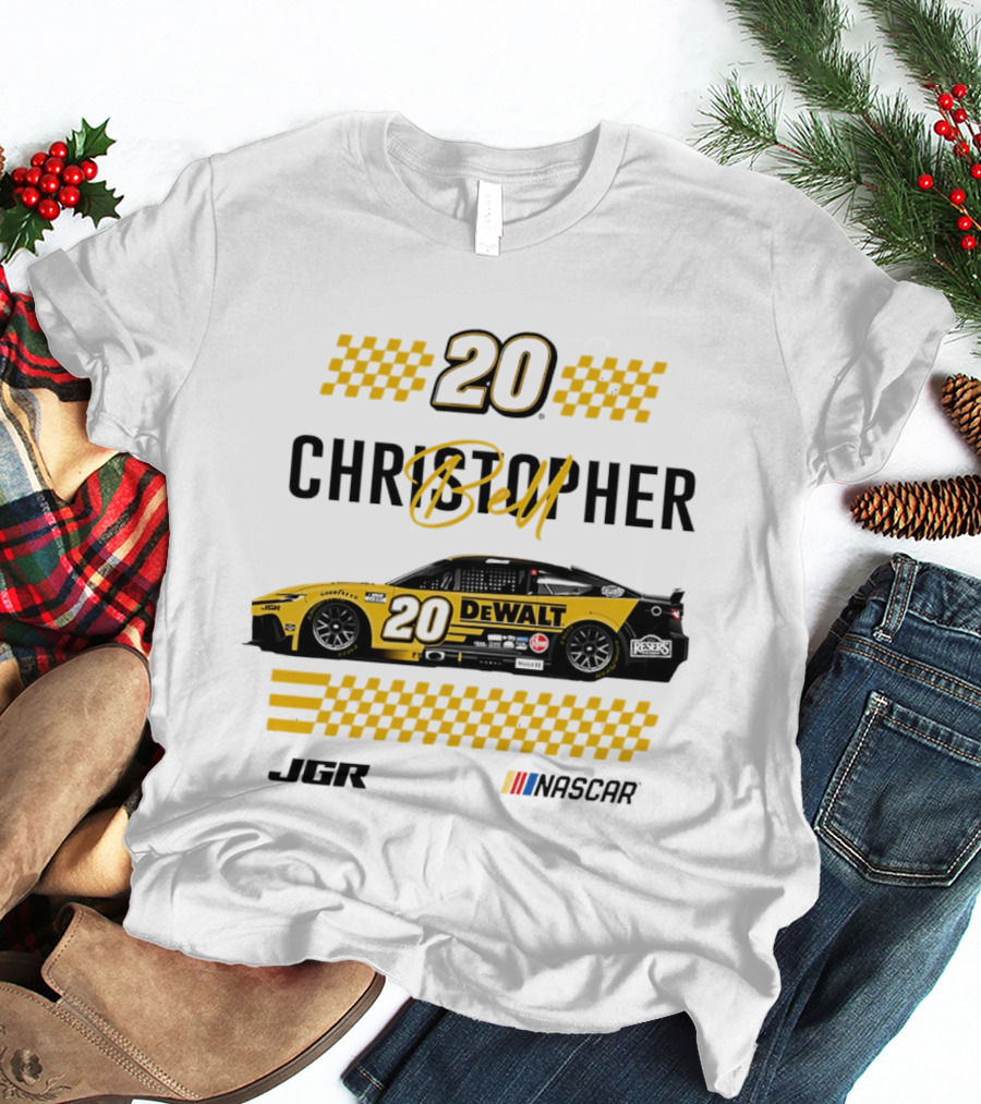 Christopher Bell 20 Dewalt Nascar Autographed JGR Racing T-Shirt