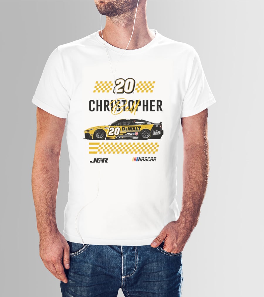 Christopher Bell 20 Dewalt Nascar Autographed JGR Racing T-Shirt