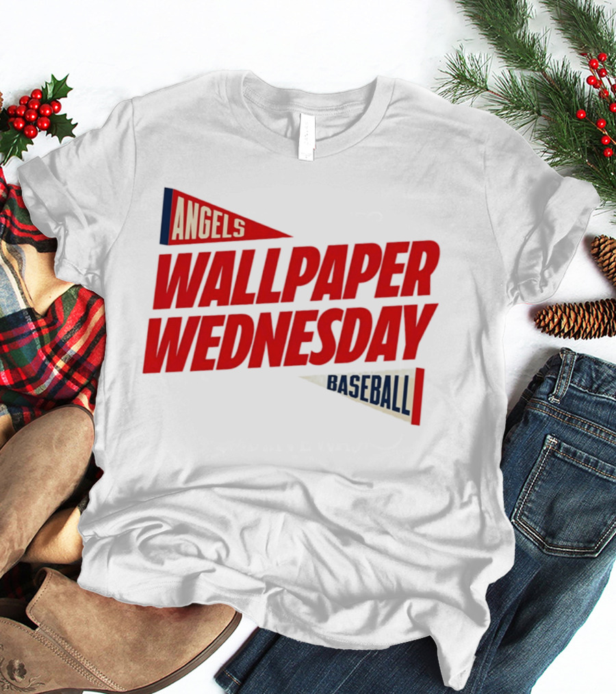 Los Angeles Angels Wallpaper Wednesday Baseball T-Shirt