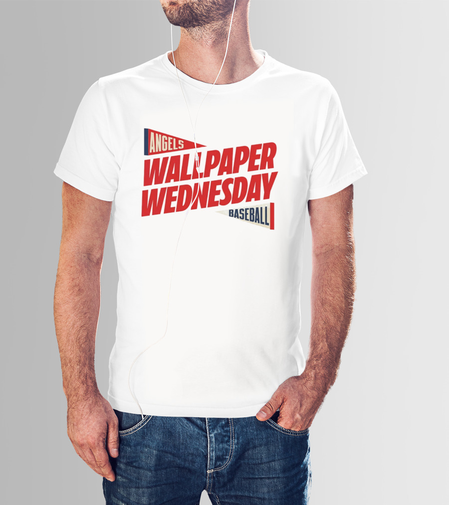 Los Angeles Angels Wallpaper Wednesday Baseball T-Shirt