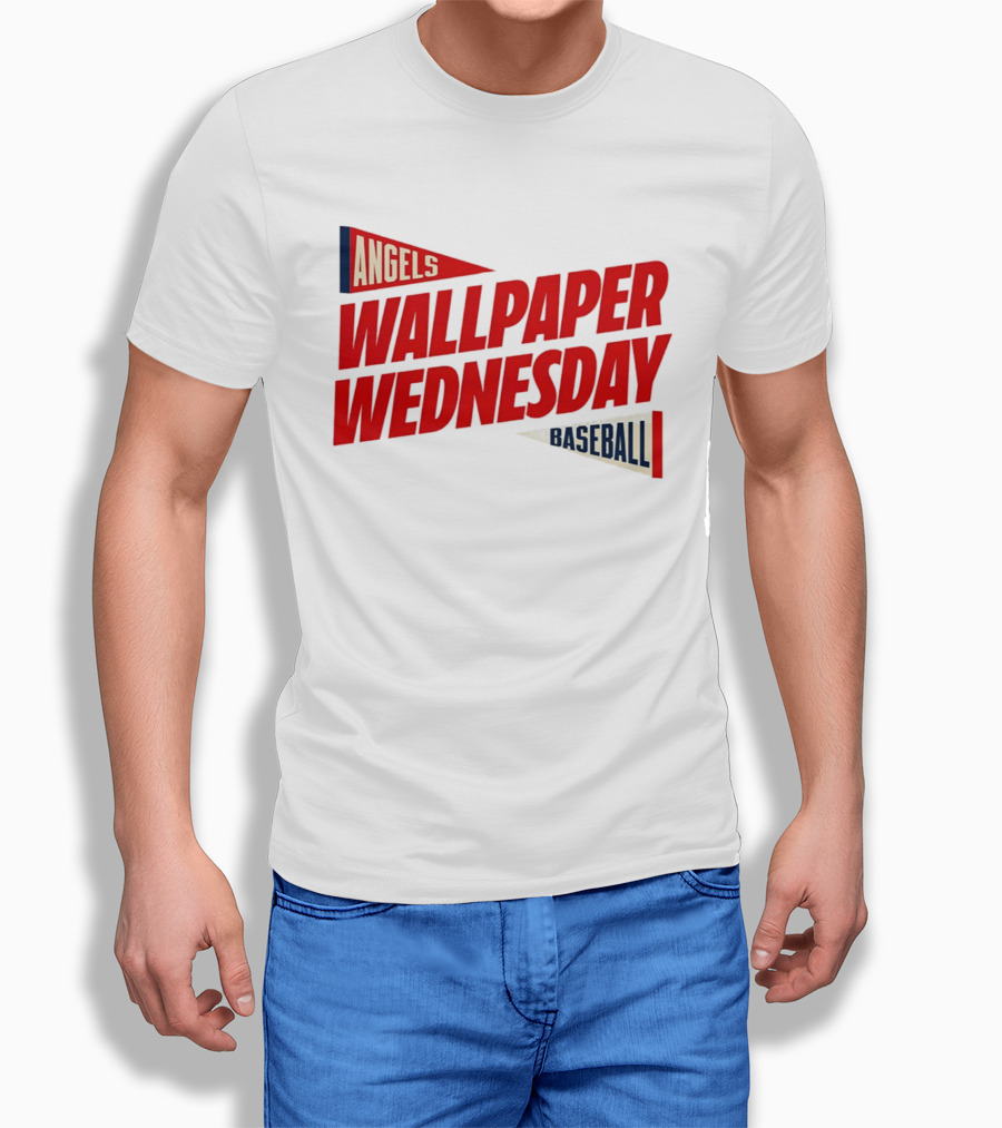 Los Angeles Angels Wallpaper Wednesday Baseball T-Shirt