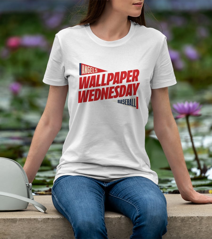 Los Angeles Angels Wallpaper Wednesday Baseball T-Shirt