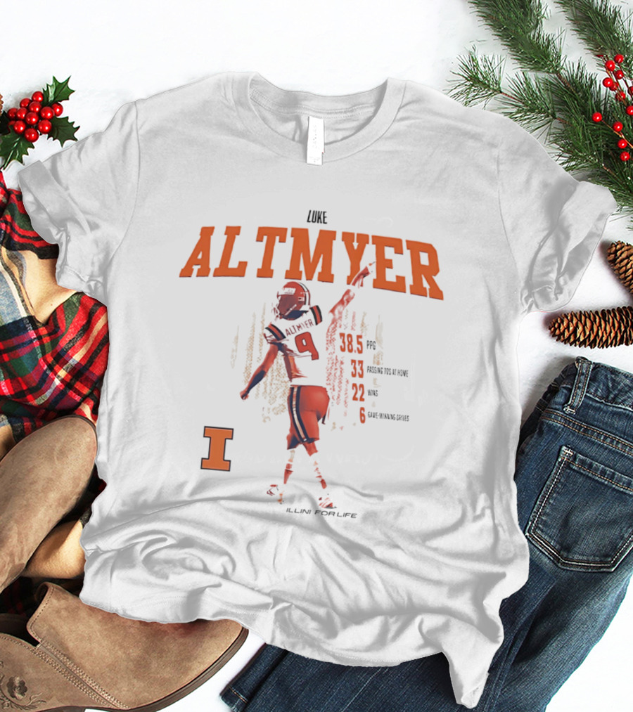 Luke Altmyer Passing Stats Illini For Life Illinois Fighting Illini T-Shirt