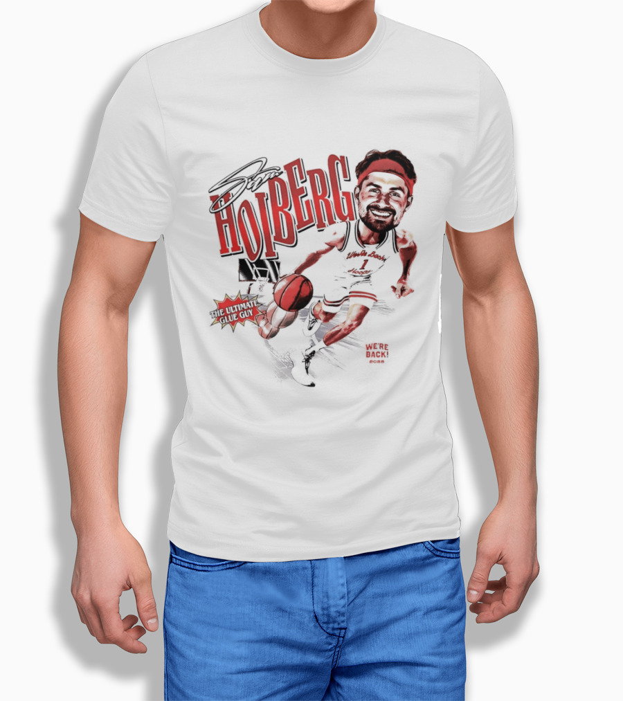 Sam Hoiberg Nebraska Cornhuskers Basketball Player Dribbling T-Shirt