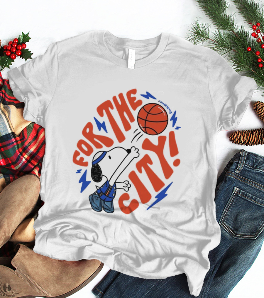 Snoopy For The City Oklahoma City Thunder Basketball T-Shirt