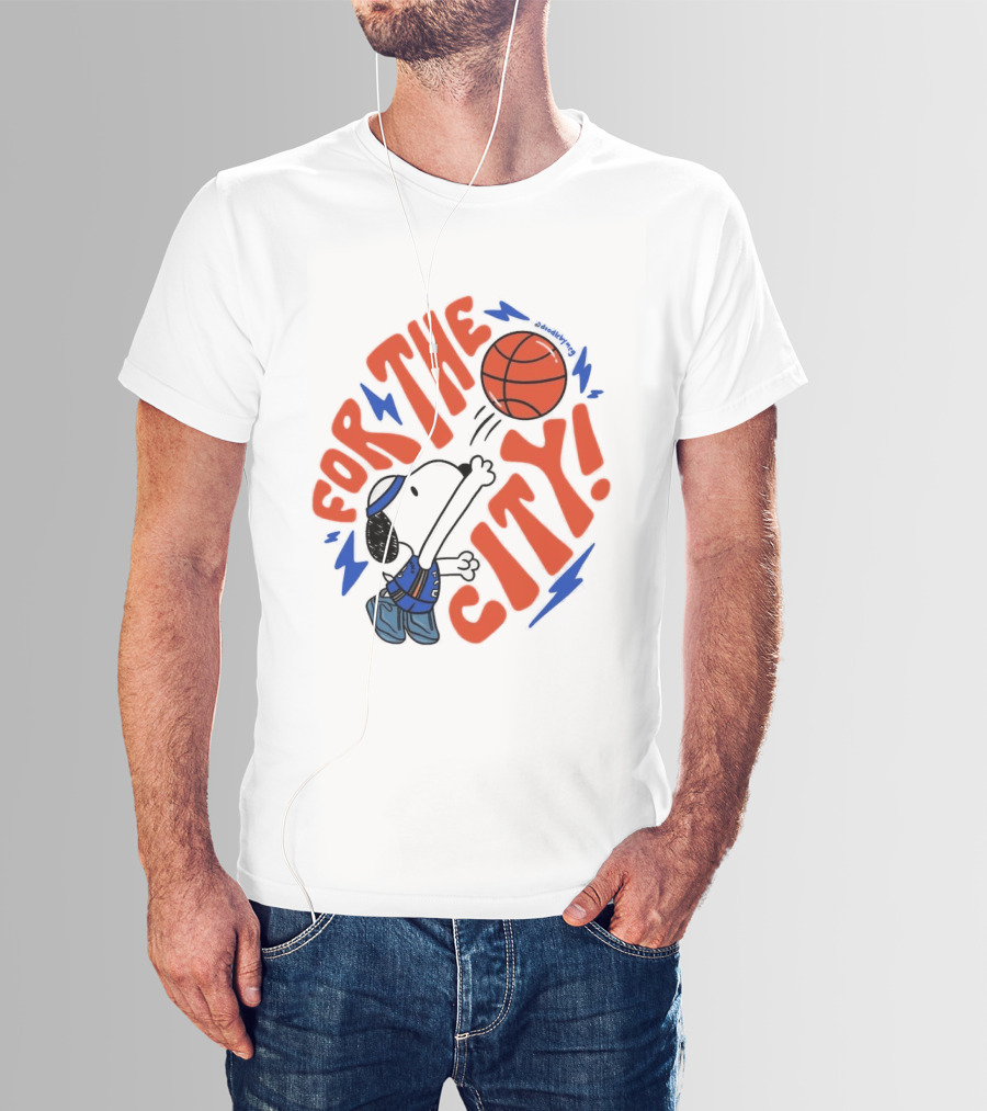 Snoopy For The City Oklahoma City Thunder Basketball T-Shirt