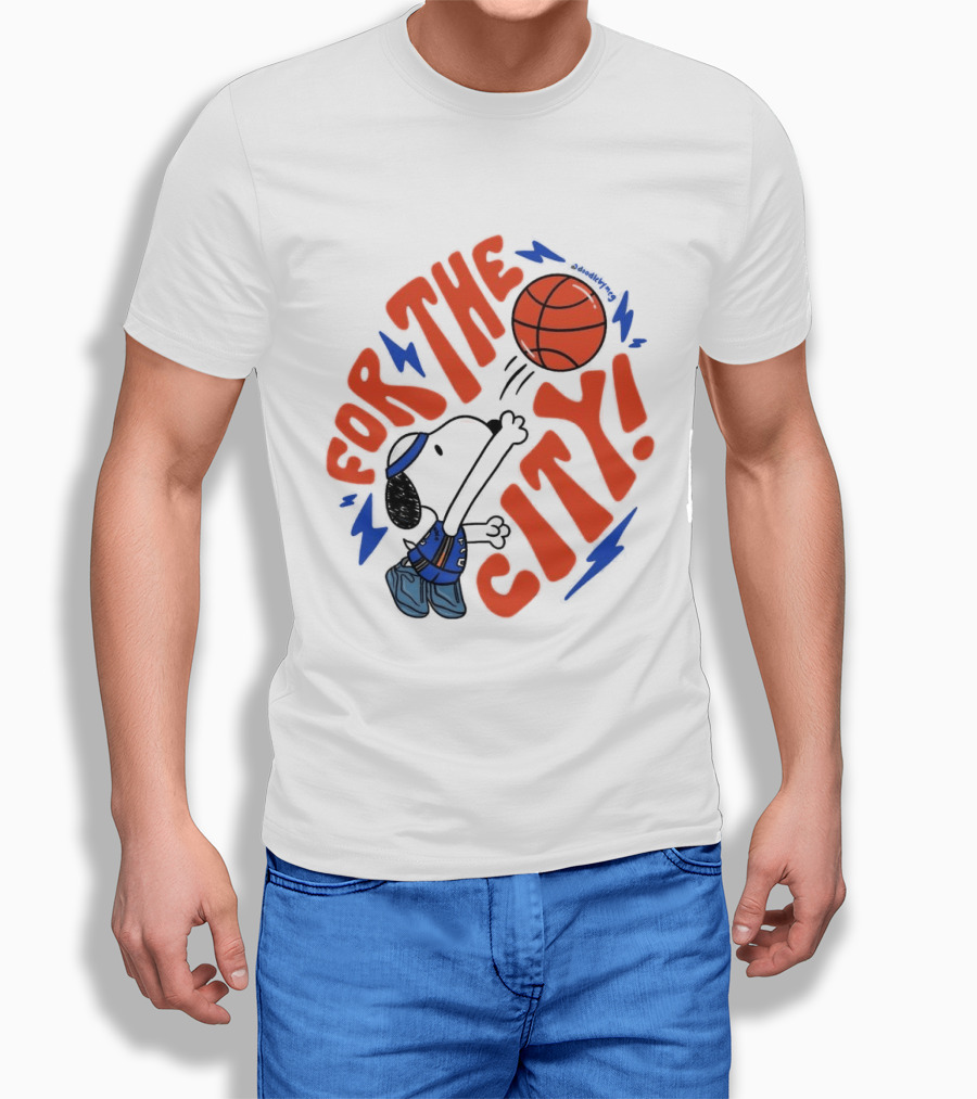 Snoopy For The City Oklahoma City Thunder Basketball T-Shirt