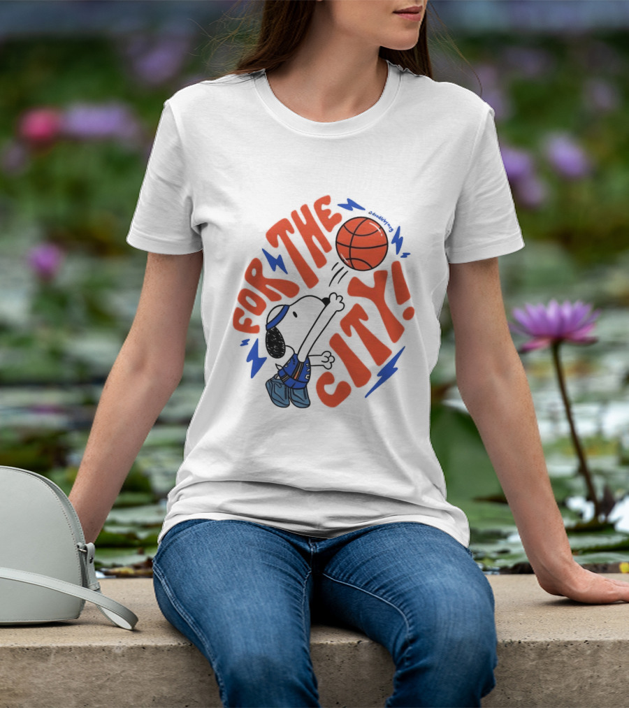 Snoopy For The City Oklahoma City Thunder Basketball T-Shirt