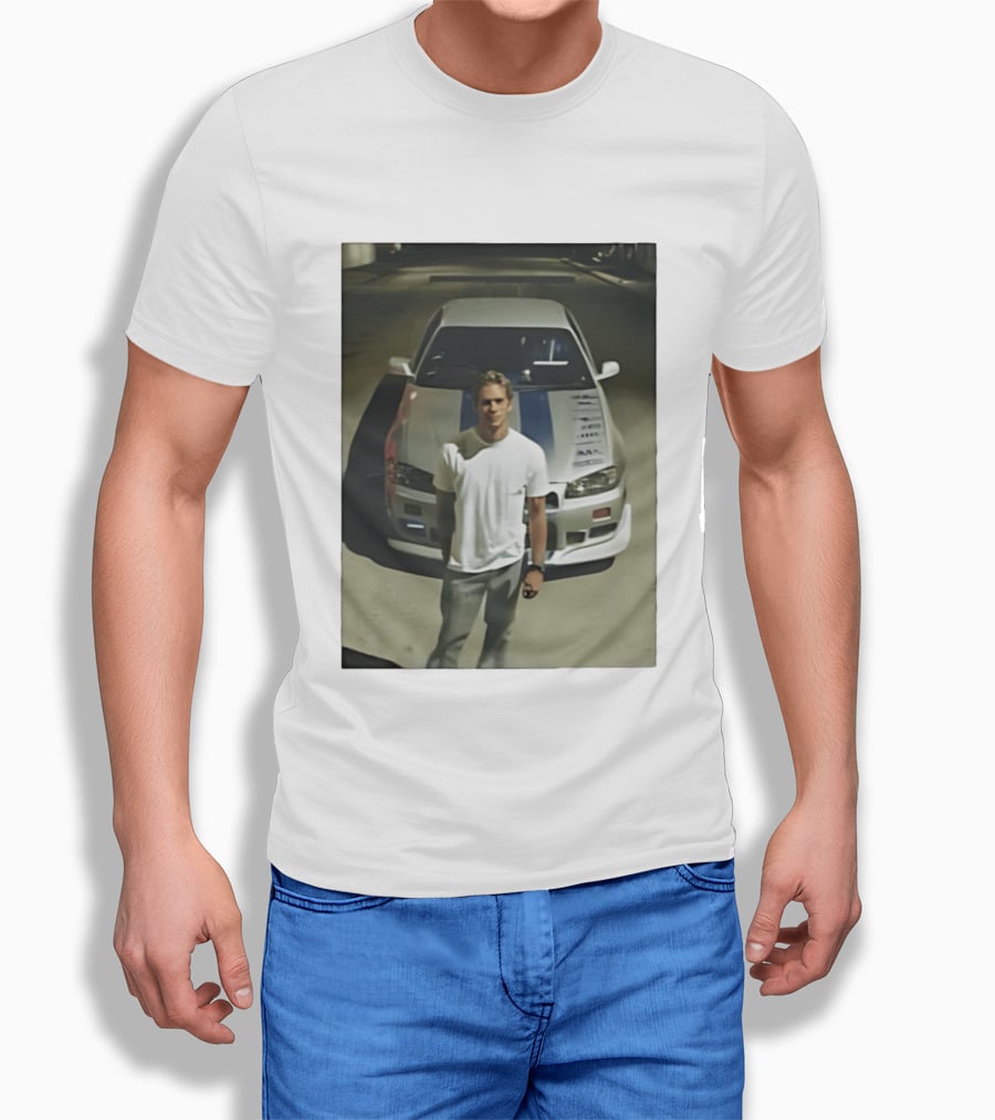 Paul Walker Nissan Skyline GT R R34 Fast And Furious Iconic Movie Car Scene T-Shirt