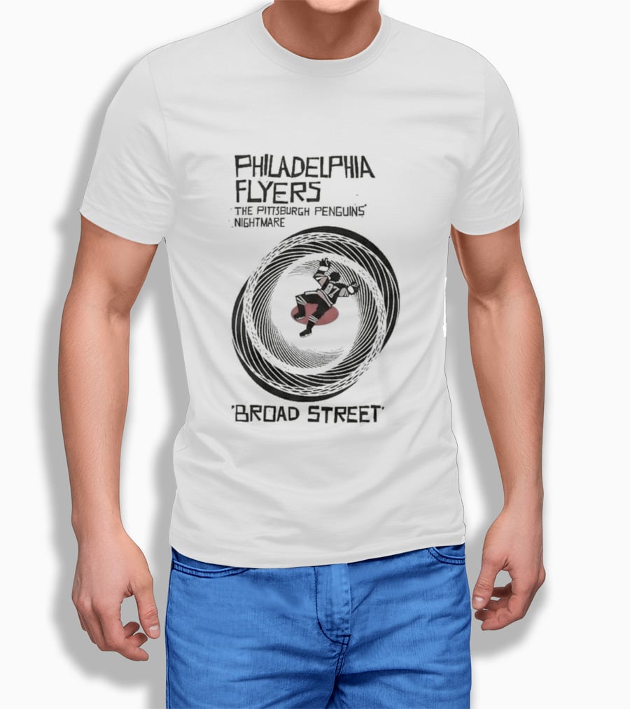 Philadelphia Flyers Pittsburgh Penguins Nightmare Broad Street Vertigo T-Shirt