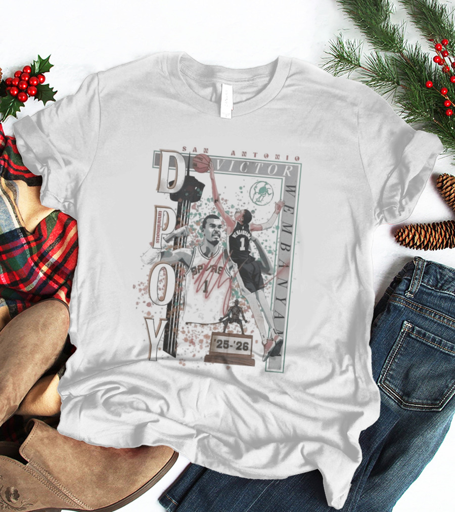 San Antonio Victor Wembanyama 2026 DPOY Basketball Spurs T-Shirt