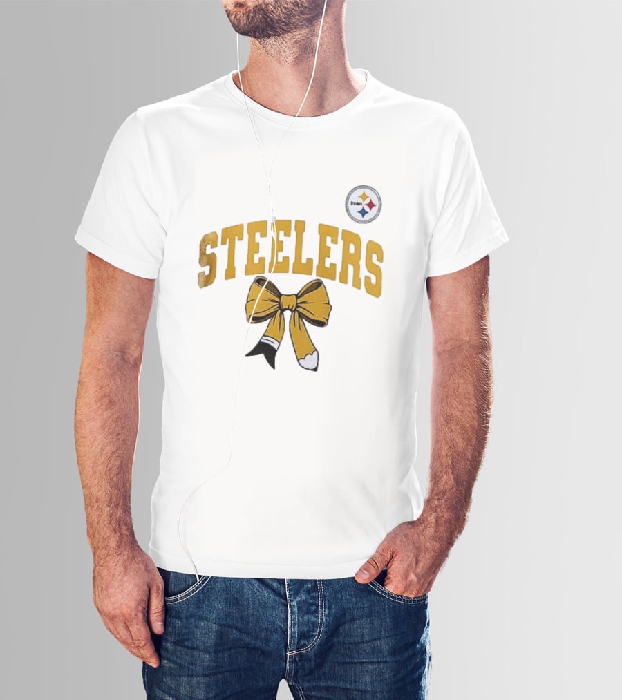 Pittsburgh Steelers Retired Teacher Love Bow T-Shirt