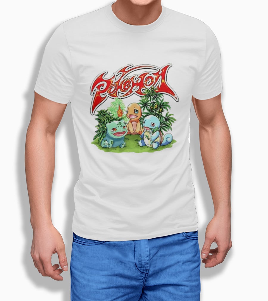 Pokémon Bulbasaur Charmander Squirtle Cannabis T-Shirt