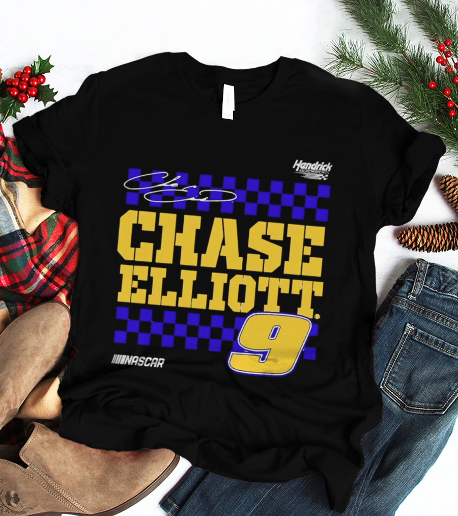 Chase Elliott 9 NASCAR Hendrick Motorsports Vive La Fete Autographed T-Shirt